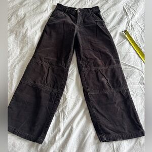 Cropped Black Corduroy Pants